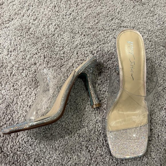 Betsey Johnson Shoes Betsey Johnson Banks Embellished Clear Strap